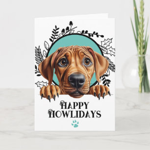 Happy Howlidays Rhodesian Ridgeback Dog Christmas Holiday Card