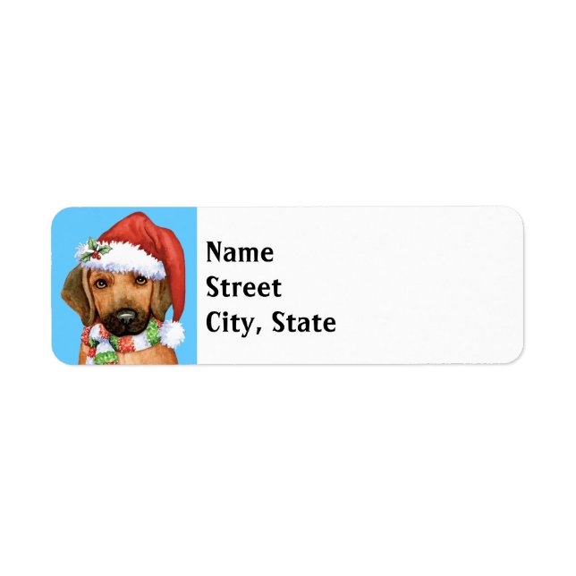 Happy Howlidays Rhodesian Ridgeback Label Return Address Label (Front)