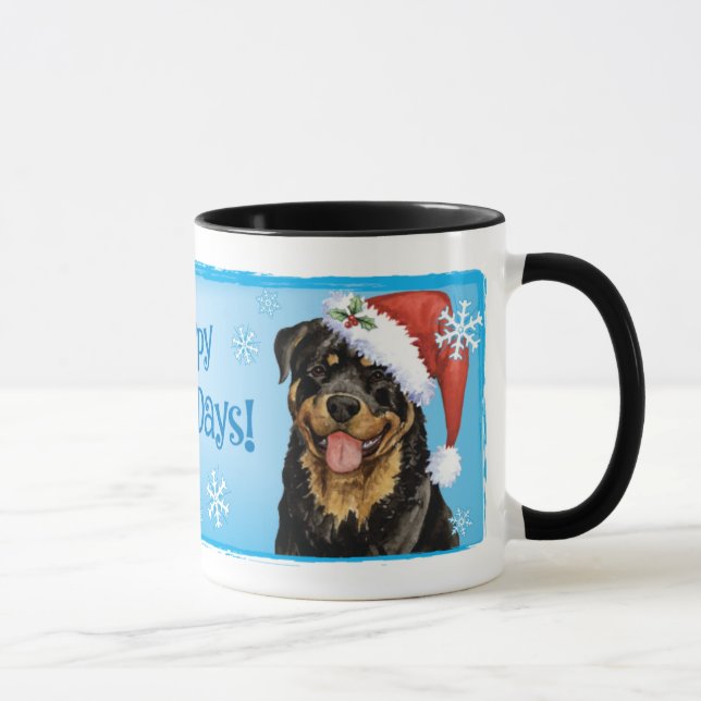 Happy Howlidays Rottweiler Mug (Right)