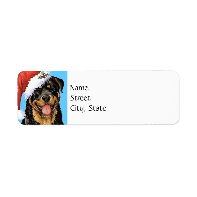 Happy Howlidays Rottweiler Return Address Label (Front)