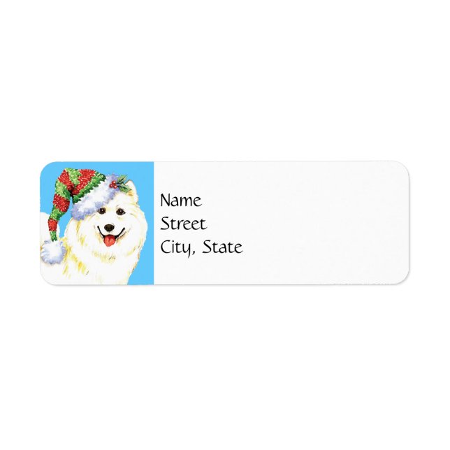Happy Howlidays Samoyed Return Address Label (Front)