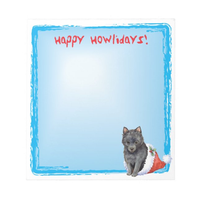Happy Howlidays Schipperke Notepad (Front)