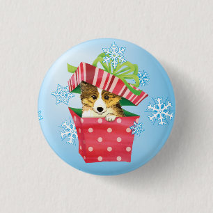Happy Howlidays Sheltie 3 Cm Round Badge