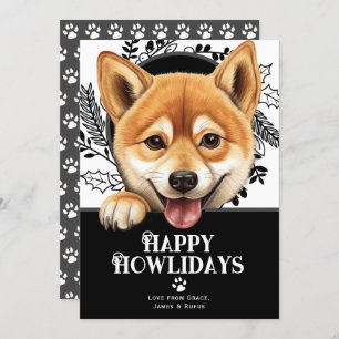 Happy Howlidays Shiba Inu Dog Christmas Holiday Card