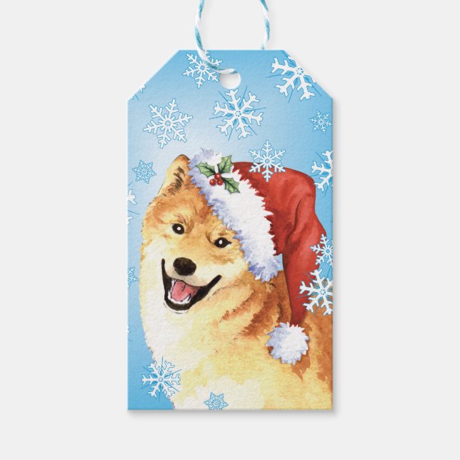 Happy Howlidays Shiba Inu Gift Tags (Front)