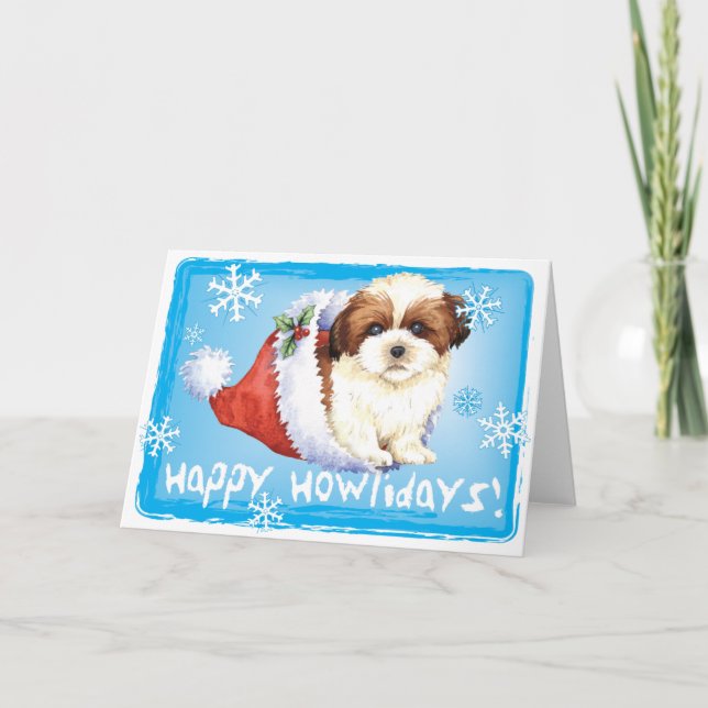 Happy Howlidays Shih Tzu Holiday Card (Front)