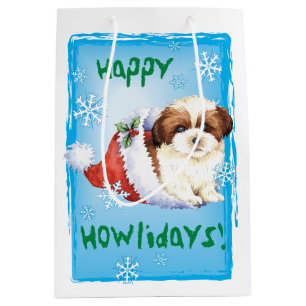 Happy Howlidays Shih Tzu Medium Gift Bag