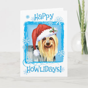 Happy Howlidays Silky Terrier Holiday Card