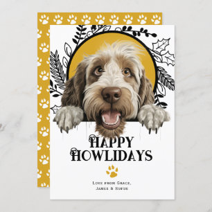 Happy Howlidays Spinone Italiano Dog Christmas Holiday Card
