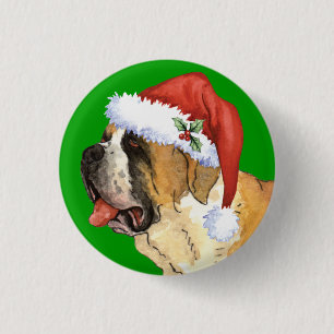 Happy Howlidays St. Bernard 3 Cm Round Badge