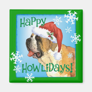 Happy Howlidays St. Bernard Magnet