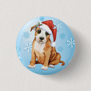 Happy Howlidays Staffordshire Bull Terrier 3 Cm Round Badge