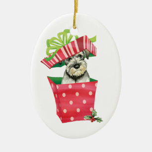 Happy Howlidays Standard Schnauzer Ceramic Tree Decoration