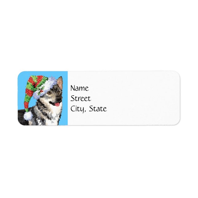Happy Howlidays Swedish Vallhund Return Address Label (Front)