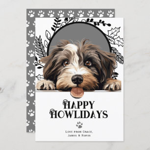 Happy Howlidays Tibetan Terrier Dog Christmas  Holiday Card