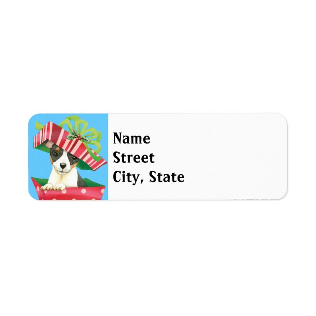 Happy Howlidays Toy Fox Terrier Return Address Label (Front)