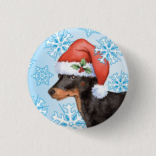 Happy Howlidays Toy Manchester Terrier 3 Cm Round Badge
