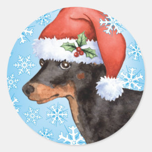 Happy Howlidays Toy Manchester Terrier Classic Round Sticker