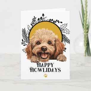 Happy Howlidays Toy Poodle Dog Christmas Holiday Card