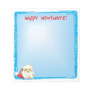Happy Howlidays Toy Poodle Notepad