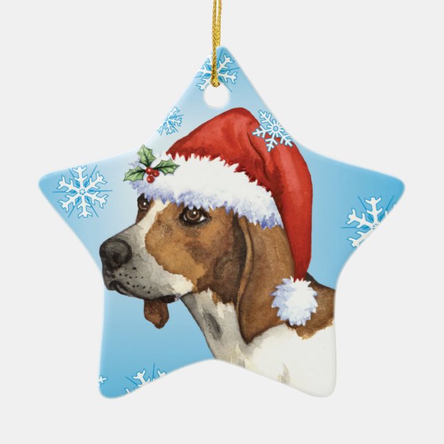 Happy Howlidays Treeing Walker Ceramic Tree Decoration (Front)