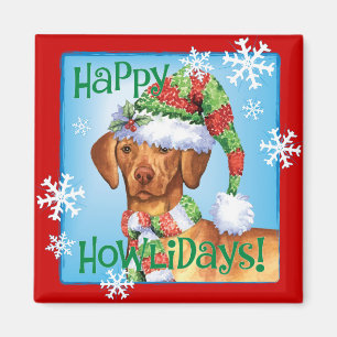 Happy Howlidays Vizsla Magnet