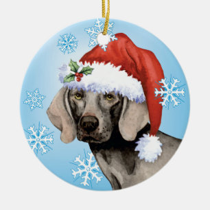 Happy Howlidays Weimaraner Ceramic Tree Decoration