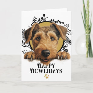 Happy Howlidays Welsh Terrier Dog Christmas Holiday Card