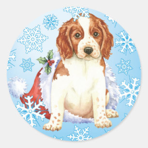Happy Howlidays Welshie Classic Round Sticker
