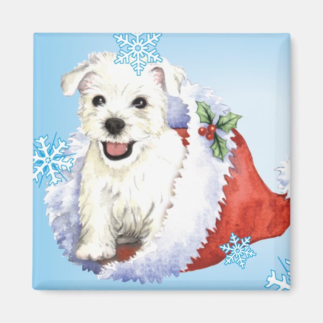 Happy Howlidays Westie Magnet (Front)