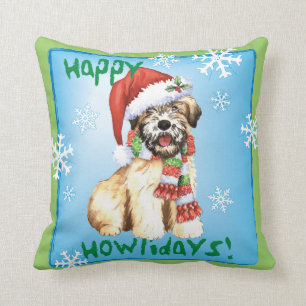 Happy Howlidays Wheaten Cushion