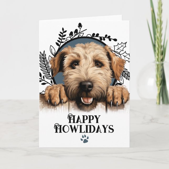 Happy Howlidays Wheaten Terrier Dog Christmas Holiday Card (Front)