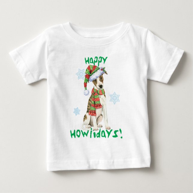 Happy Howlidays Whippet Baby T-Shirt (Front)