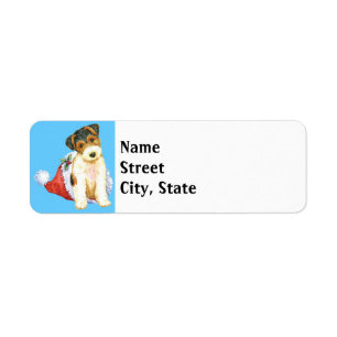 Happy Howlidays Wire Fox Terrier Return Address Label
