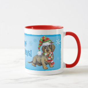Happy Howlidays Wirehaired Dachshund Mug