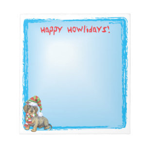 Happy Howlidays Wirehaired Dachshund Notepad