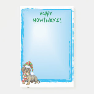 Happy Howlidays Wirehaired Dachshund Post-it Notes