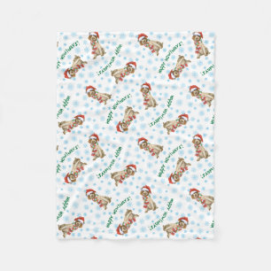 Happy Howlidays Wirehaired Pointing Griffon Fleece Blanket