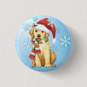 Happy Howlidays Yellow Lab 3 Cm Round Badge