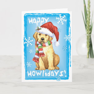 Happy Howlidays Yellow Lab Holiday Card