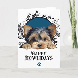 Happy Howlidays Yorkshire Terrier Dog Christmas Holiday Card