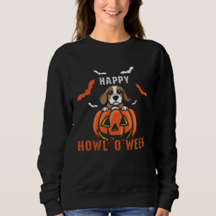 Happy Howloween Howling Beagle Dog Halloween Pumpk Sweatshirt