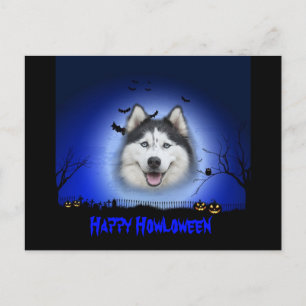 Happy Howloween Husky Postcard