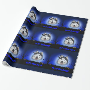 Happy Howloween Husky Wrapping Paper