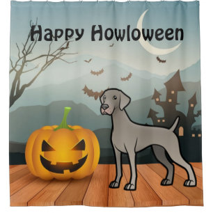 Happy Howloween Weimaraner Shower Curtain