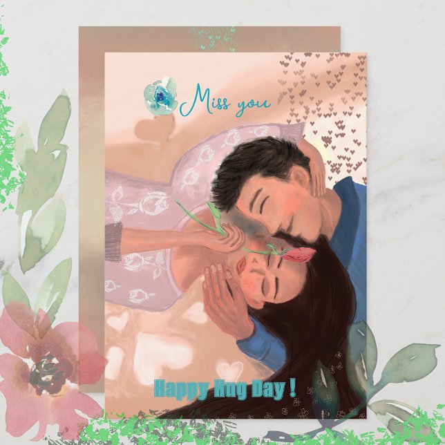 Happy Hug Day Holiday Card (Happy Hug Day, or Happy Valentine's Day card , can be personalize by exchanging of text)