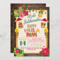 Happy HulaDays Christmas Luau Invitation