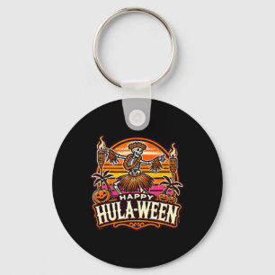 Happy Hulaween Spooky Halloween Island Skeleton Hu Key Ring