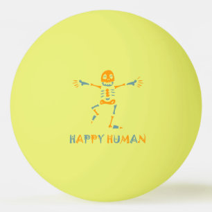 Happy human skeleton ceramic tile ping pong ball