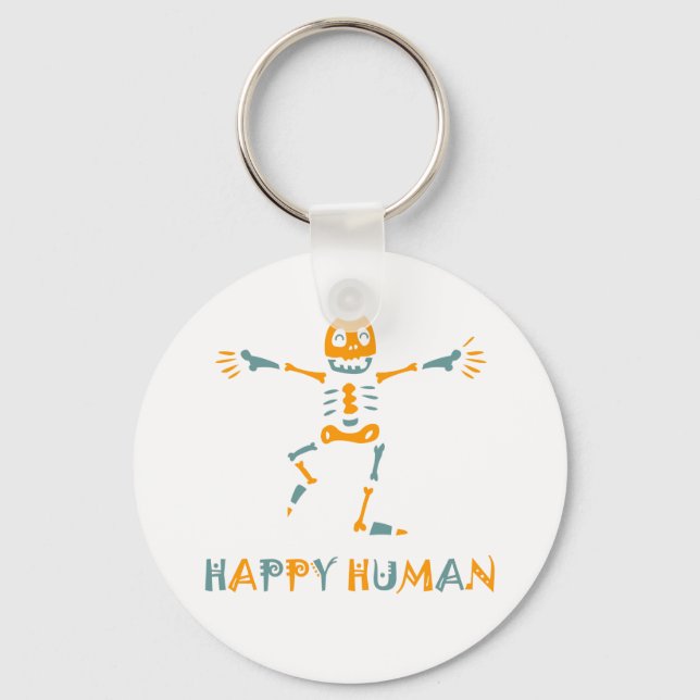 Happy human skeleton key ring (Front)
